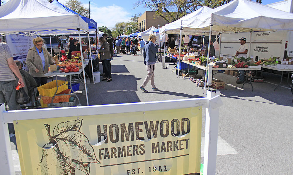 The Homewood Farmers Market is in the running for the honor of Top Farmers Market in Illinois. Patrons can vote for their favorite market through Sept. 30. (Chronicle file photo)