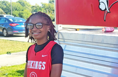 Kaila "Mouse" Green found her place in the first season of flag football at Homewood-Flossmoor. (David P. Funk/H-F Chronicle)