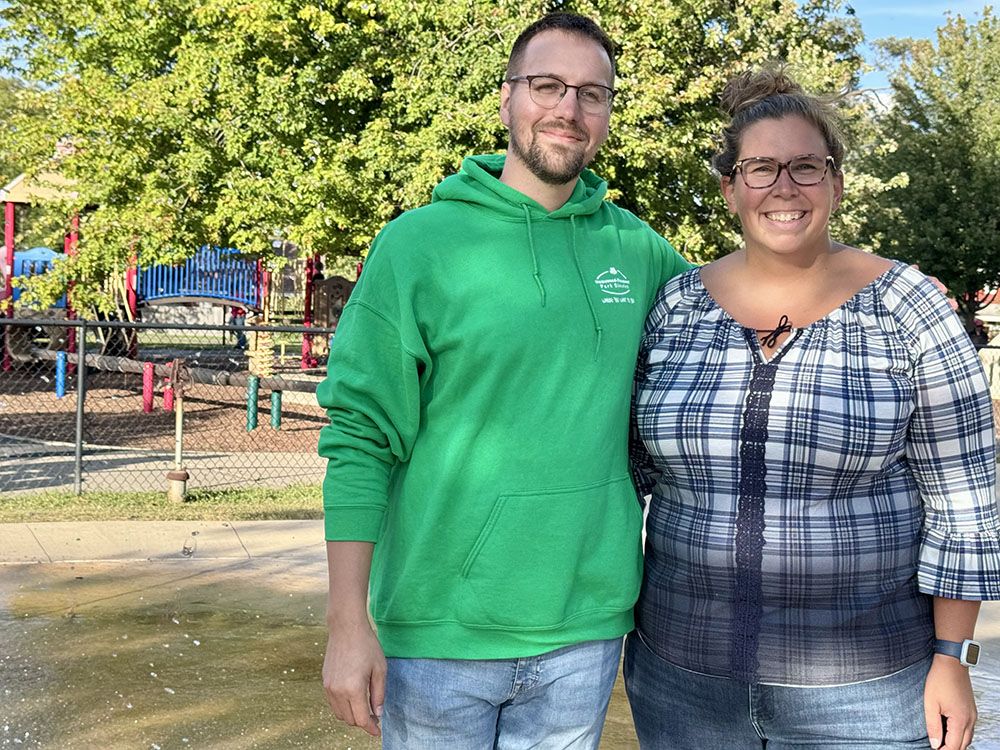 Pups at the Pad is the brainchild of HF Park district Recreation Supervisors Zachary Kerby (left) and Devin Frendreis. Kerby is also director of Homewood’s Rover’s Run dog park. (Karen Torme Olson)