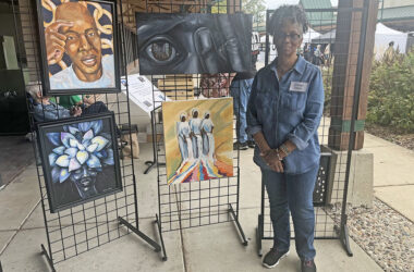Acrylic painter Cheryl Osby at the Park Forest Art Fair. (Nick Ulanowski / H-F Chronicle)