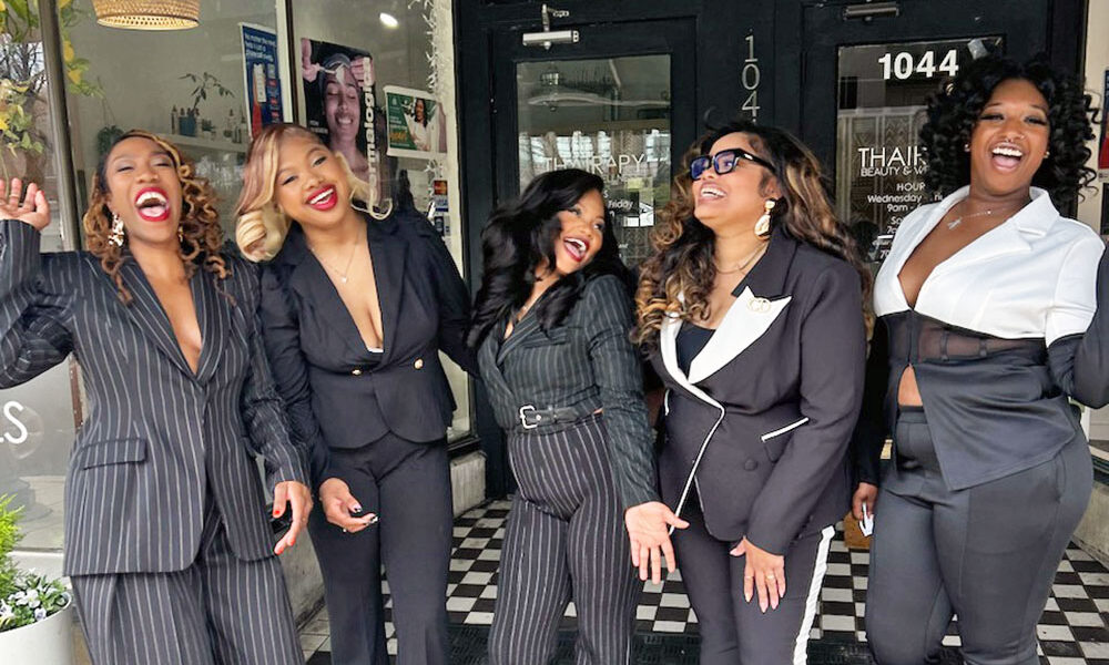 From left to right, Rita Barnes, Sydnee Young, Aniyah Rollings, Shané Clausell and Ariel Walker in front of Thairapy. (Provided photo)