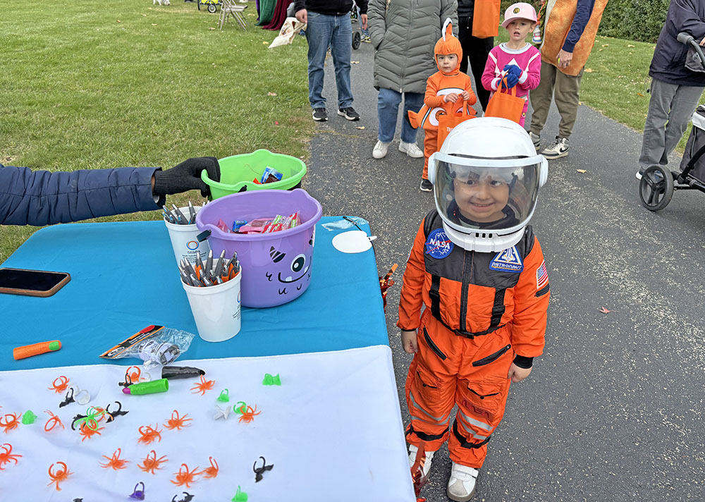 Benjamin Etkberg, 4, of Homewood, could be a future astronaut. He was at the H-F Park District's Trick or Treat Trail on Saturday, Oct. 25. (Marilyn Thomas/H-F Chronicle)