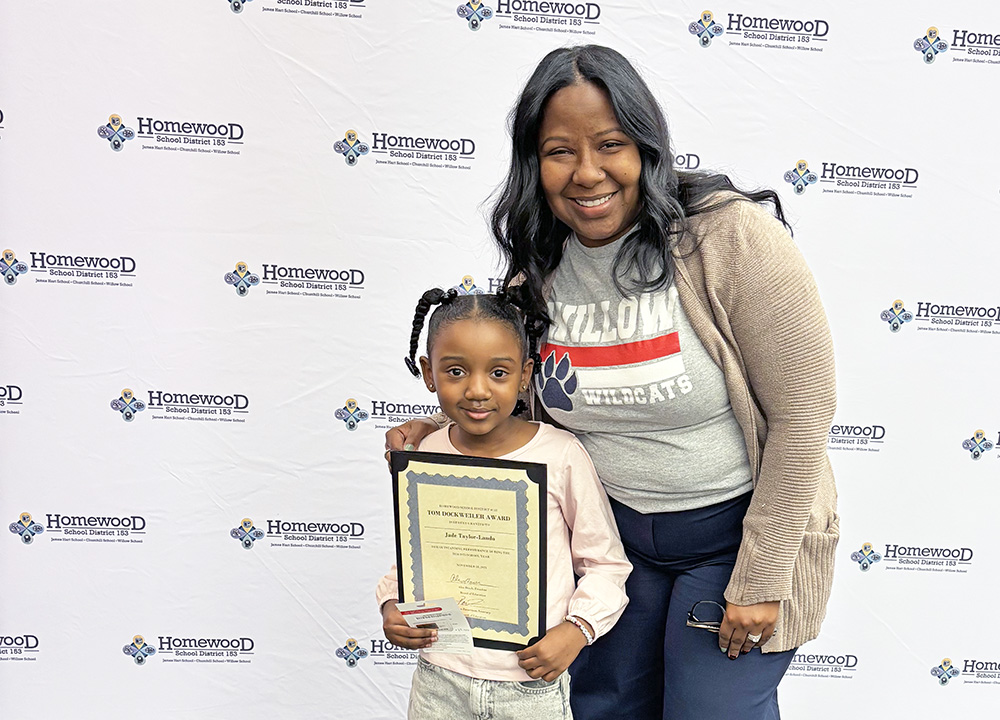Second grader Jade Taylor-Lando was selected by Willow School Principal Ryan Jones as the Dockweiler recipient. (Marilyn Thomas/H-F Chronicle)