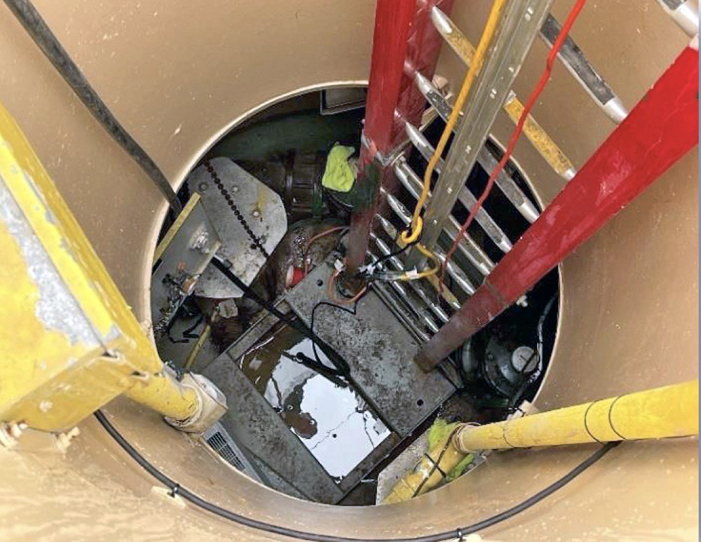 Flooding at Sanitary Lift Station No. 9 occurred on Sept. 8, leaving both pumps inoperable and in need of emergency repairs. (Provided Photo)