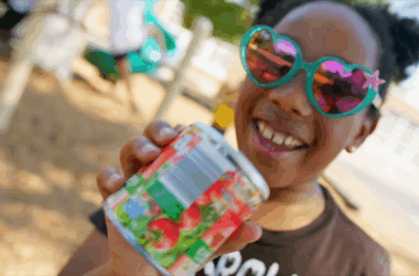 A screenshot from the YouTube video promoting the Western Avenue School canned food drive offers kids, cans and special effects, helping bring attention to the students' project. (Provided photos)