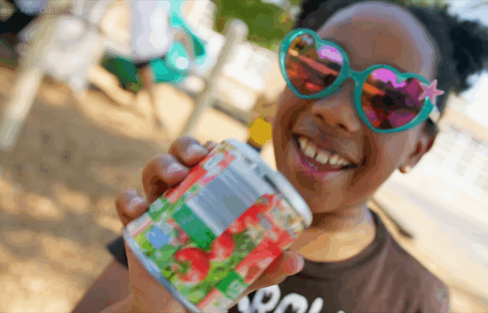 A screenshot from the YouTube video promoting the Western Avenue School canned food drive offers kids, cans and special effects, helping bring attention to the students' project. (Provided photos)