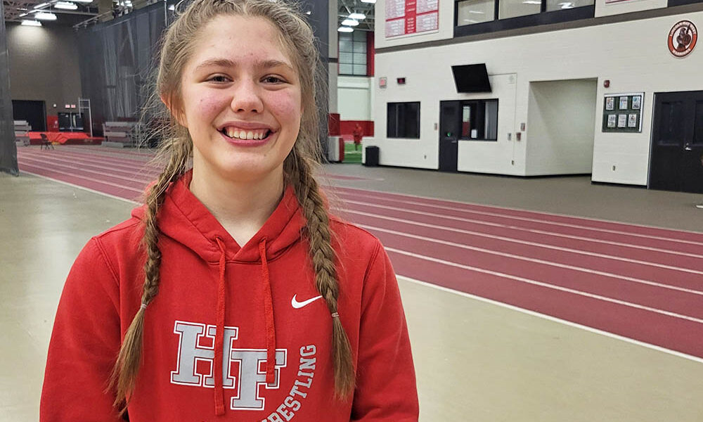 Madelynn McClements is everybody's friend, and that's exactly what Homewood-Flossmoor wrestling needs her to be. (David P. Funk/H-F Chronicle)