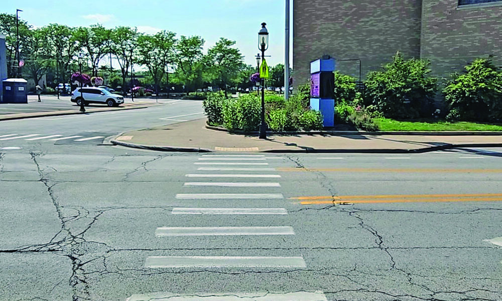 The crosswalk on Dixie Highway at Chestnut Road will be among the first to be improved as the village begins a three-phase crosswalk upgrade project. (Chronicle file photo)