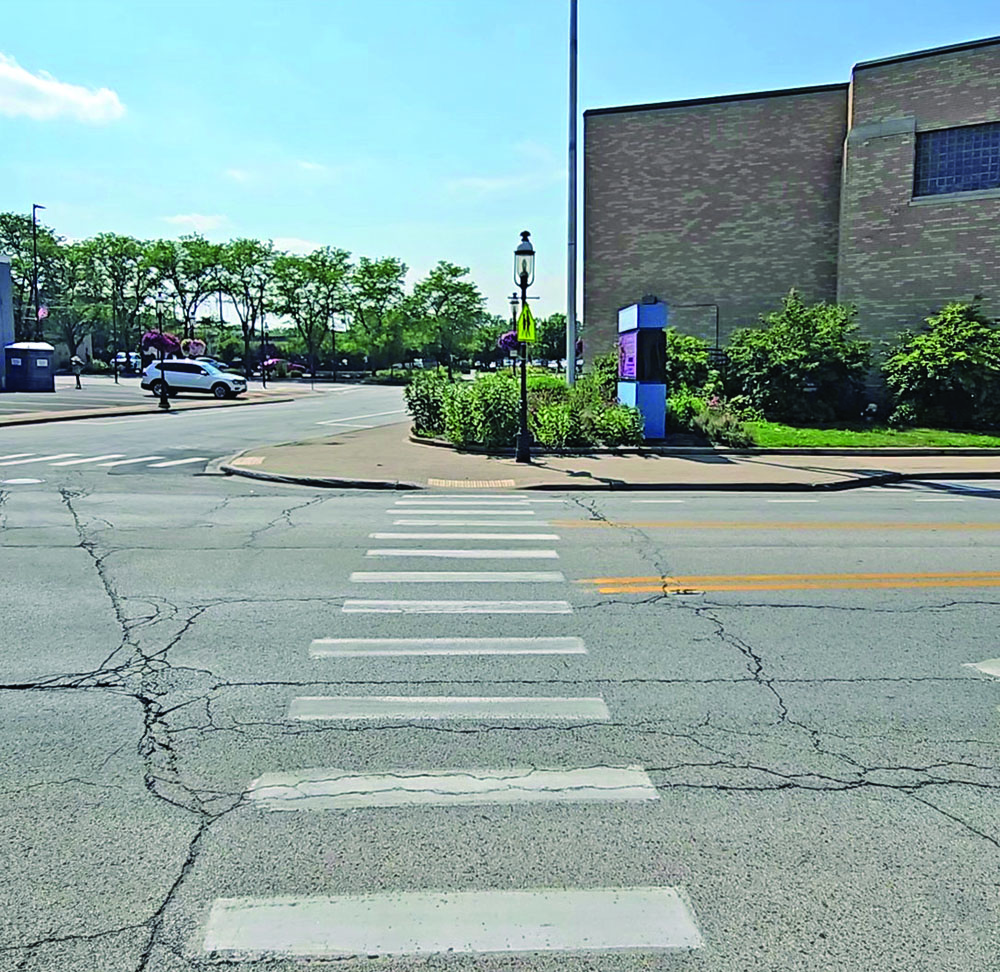 The crosswalk on Dixie Highway at Chestnut Road will be among the first to be improved as the village begins a three-phase crosswalk upgrade project. (Chronicle file photo)