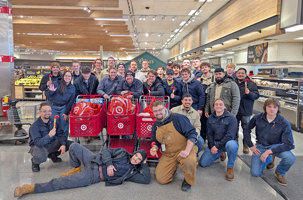 Members of Pipefitters Local 597 during a shopping trip to buy presents for students at Glenwood Academy. (Provided photo)
