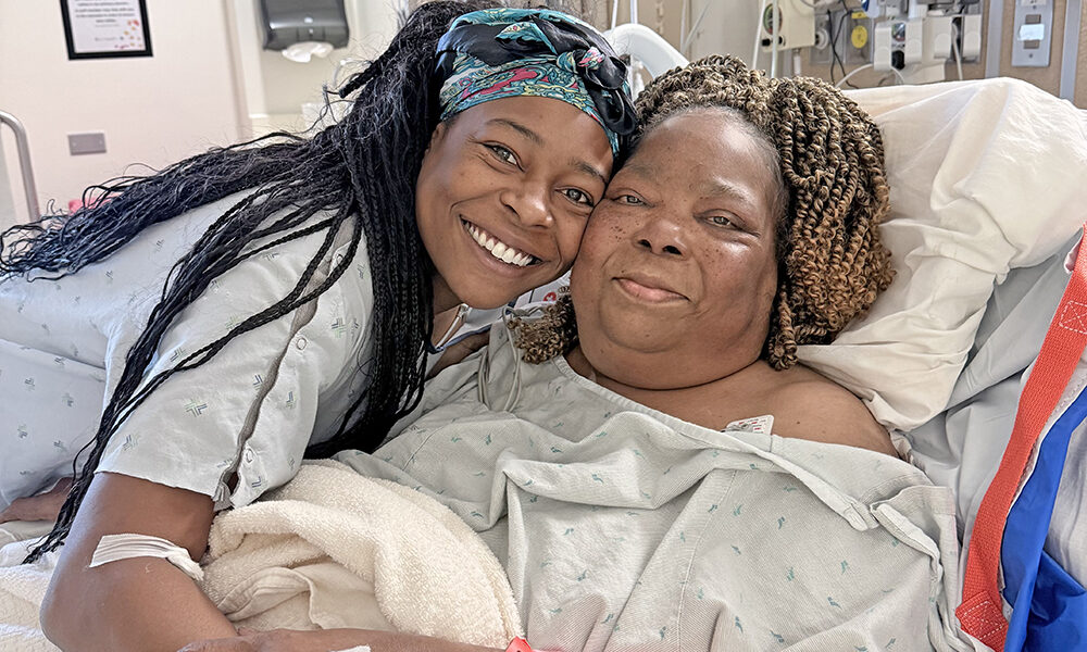 Monica Fox recovers after receiving a kidney transplant in October. Her daughter Olivia, left, donated a kidney for the surgery at UIHealth. (Provided photo)