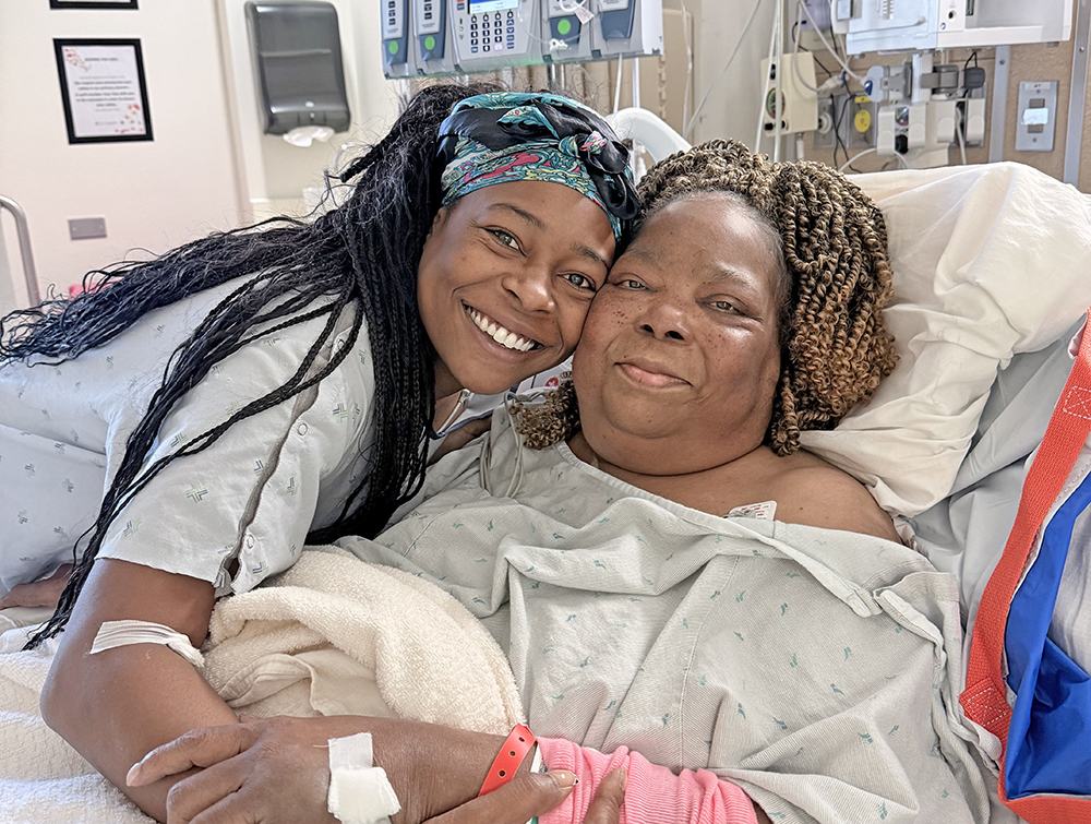 Monica Fox recovers after receiving a kidney transplant in October. Her daughter Olivia, left, donated a kidney for the surgery at UIHealth. (Provided photo)