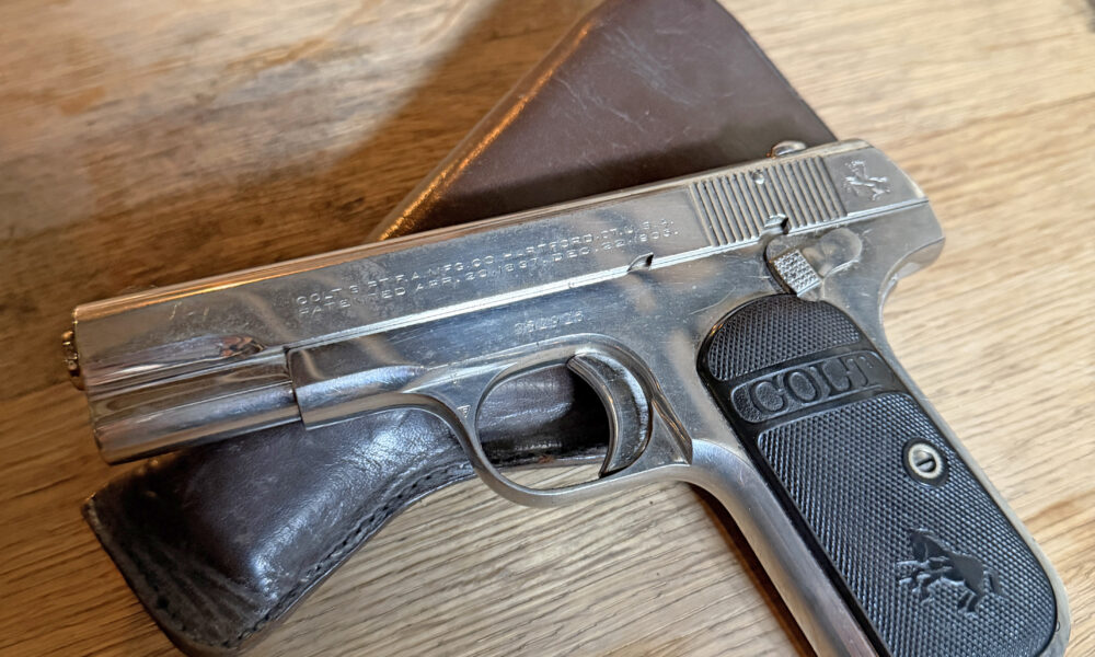 Thornton police respond to the Thornton Distilling Company Jan. 19 after a loaded antique Colt handgun was found within a wall. Officers secured the gun and returned to the distillery owner. (Provided photo)
