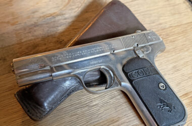 Thornton police respond to the Thornton Distilling Company Jan. 19 after a loaded antique Colt handgun was found within a wall. Officers secured the gun and returned to the distillery owner. (Provided photo)