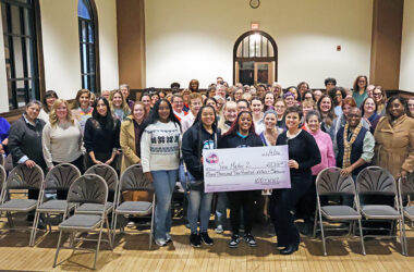 Members of 100+ Women Who Care – South Suburbs present a check to Destiny Watson of You Matter 2. (Nuha Abdessalam/H-F Chronicle)