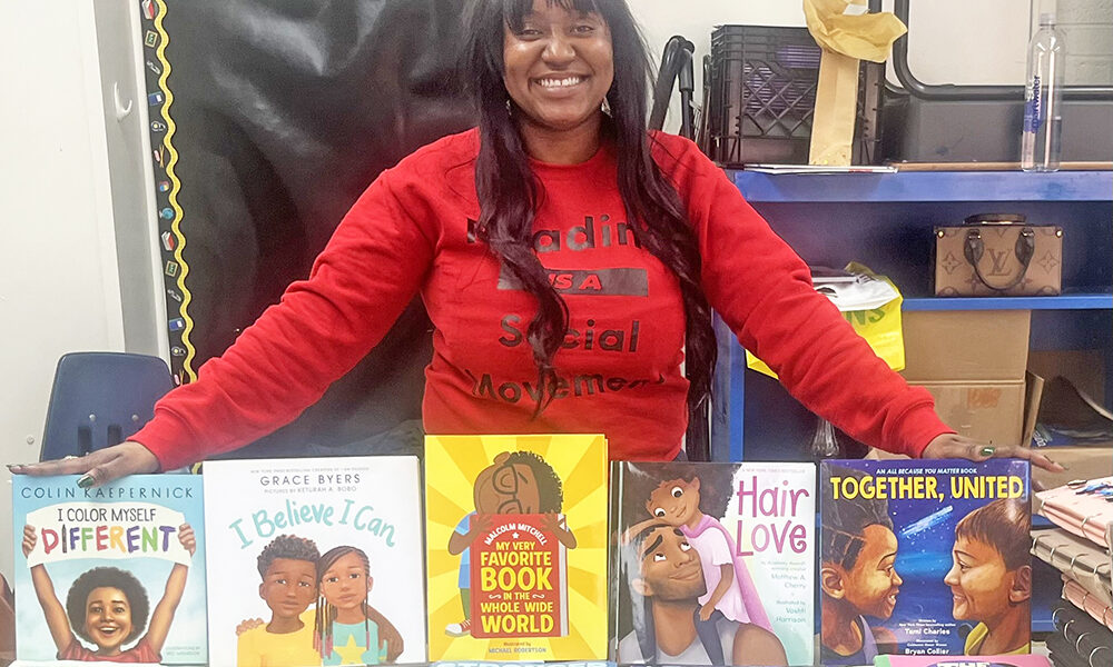 Da Book Joint co-owner Courtney Woods at the Black History Month Book Fair. (Nick Ulanowski / H-F Chronicle)