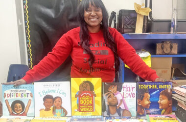 Da Book Joint co-owner Courtney Woods at the Black History Month Book Fair. (Nick Ulanowski / H-F Chronicle)