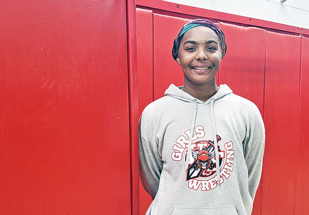 Homewood-Flossmoor sophomore Kendra Hayden qualified for the state wrestling meet in her first season in the sport. (David P. Funk/H-F Chronicle)