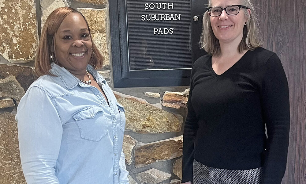 South Suburban PADS Shelters Operation Manager Rashida Hughes, left, and Emergency Shelter Director Courtney Suchor. (Nick Ulanowski / H-F Chronicle)