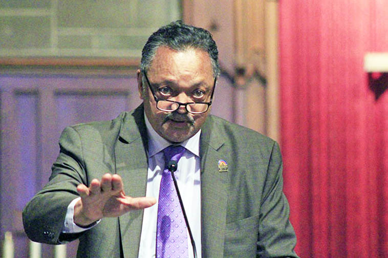 Jesse Jackson Sr. speaks at Flossmoor Community Church during a meeting in May 2019 to discuss how to respond to the blackface incident that roiled the community. (Chronicle file photo)