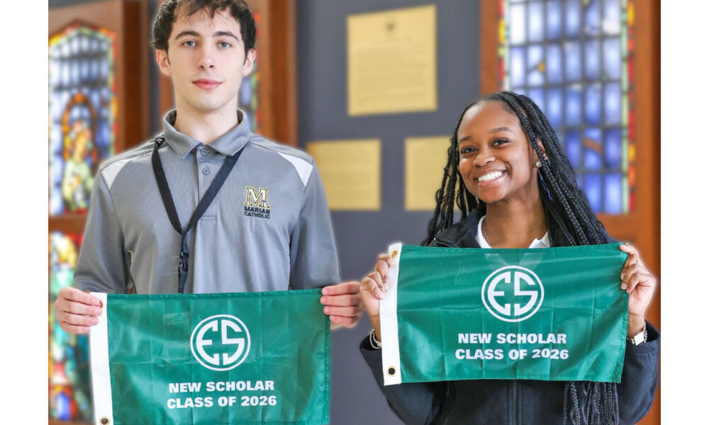 Dominic Pena and Brook Rouse, both Marian Catholic students, earned the prestigious Chick Evans Memorial Scholarship after working as golf caddies. (Provided)