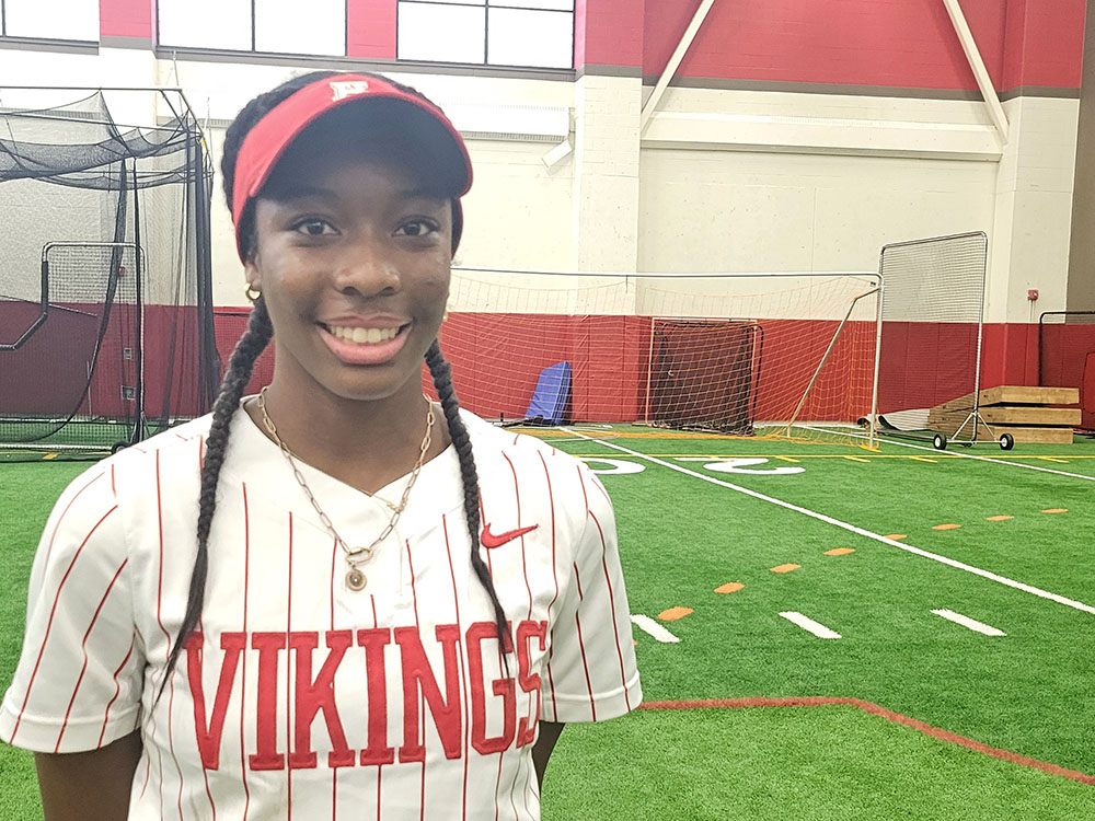 Taylor Purchas will lead the Vikings softball team from the outfield. (David P. Funk/H-F Chronicle)