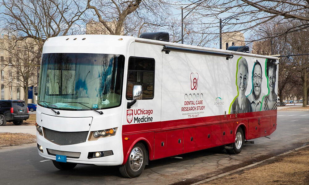 The UChicago Medicine mobile dental unit brings no-cost oral healthcare directly to uninsured adults on Chicago's South Side and South Suburbs as part of an ongoing Dental Care Research Study. (Provided photo)