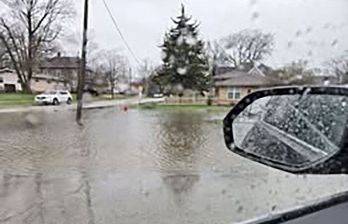 Inundated street, location unknown. (Julie Borodina/provided)