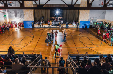 A view of a roller derby game from the stadium seats at Homewood Auditorium. (Photo photo)
