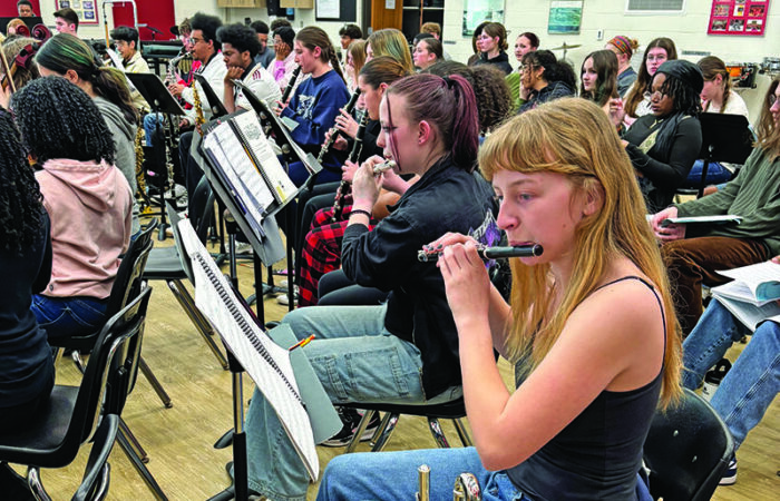 H-F 5_CMYK Flutist Aubree Scheutzow is one of 31 musicians who will be in the Pit. (Marilyn Thomas/H-F Chronicle)