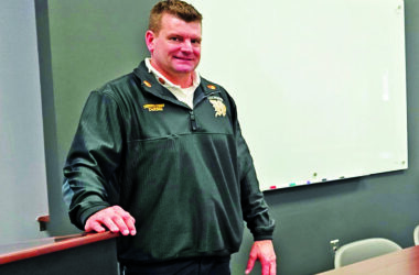 Retiring Homewood Deputy Fire Chief Steve DeJong in the Brian Carey Training Center in February 2025. (Chronicle file photo)