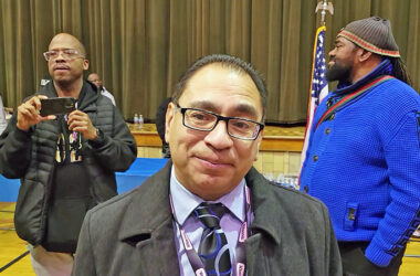 Thornton Township Trustee Christopher Gonzalez speaks to the Chronicle following the December 2024 township caucus. (Chronicle file photo)