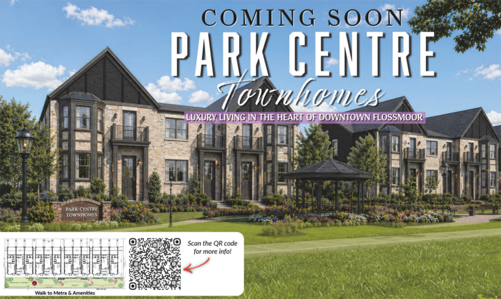 A rending promoting the proposed townhomes on Flossmoor Road just west of downtown Flossmoor. (Provided image)
