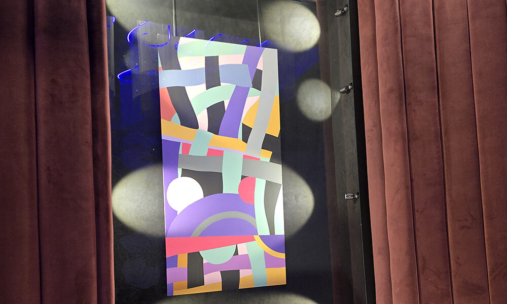 Art work by James Bowden is on display at Wind Creek Chicago Southland Casino in April. (Eric Crump/H-F Chronicle)
