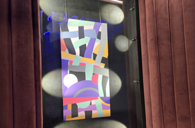 Art work by James Bowden is on display at Wind Creek Chicago Southland Casino in April. (Eric Crump/H-F Chronicle)