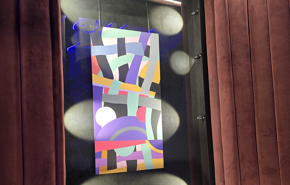 Art work by James Bowden is on display at Wind Creek Chicago Southland Casino in April. (Eric Crump/H-F Chronicle)