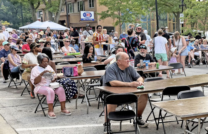 Art & Garden -Ulanowski8 2_web Community members watching live music at Homewood Art & Garden Fair. (Nick Ulanowski / H-F Chronicle)