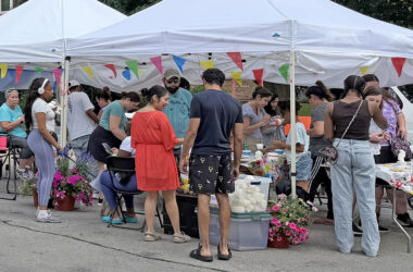 Community members explore the vendors’ booths at the Homewood Art & Garden Fair. (Nick Ulanowski / H-F Chronicle)