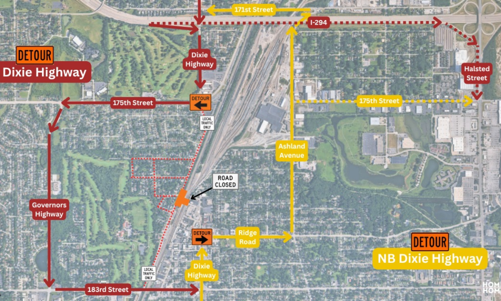 Two main north-south detours will help motorists get around the closure of the Dixie Highway viaduct this summer. (Provided image)