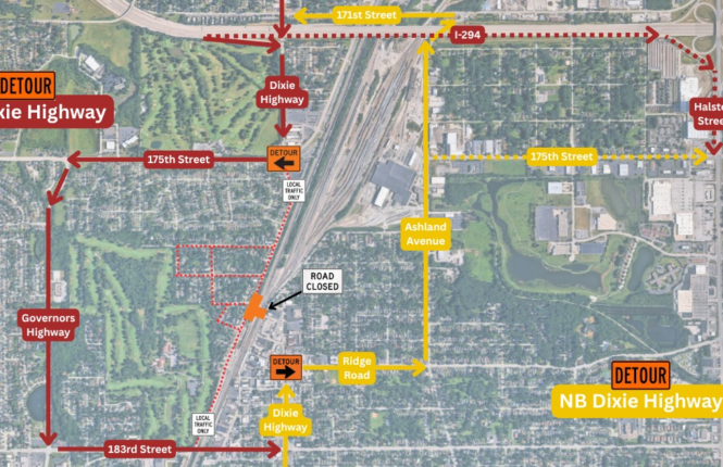 Two main north-south detours will help motorists get around the closure of the Dixie Highway viaduct this summer. (Provided image)