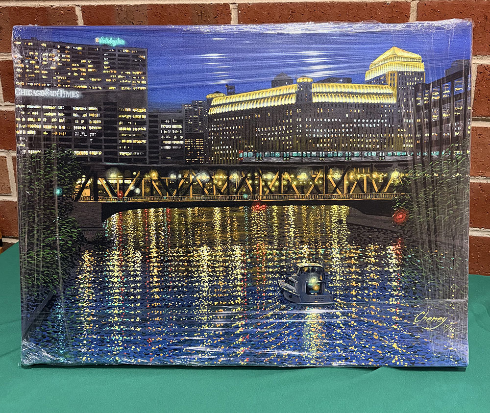 "Lake Street Impression," a mounted, giclee print showing a view of Chicago by award-winning artist Michael Cheney will be one of the items in the Flossmoor Garden Art Auction. (Provided photo)