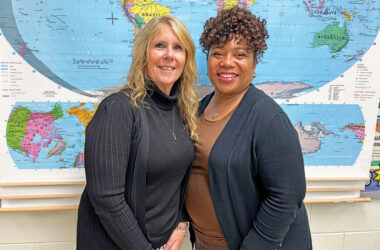 Joelle Mulhearn, left, and Denise Roberts-Smith are retiring from Flossmoor Hills School after teaching for 20 years. (Marilyn Thomas/H-F Chronicle)