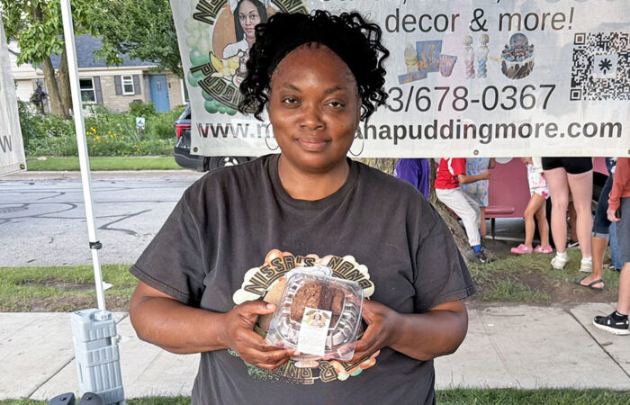 Nissa’s Nana Pudding & More owner Anissa Hunter shows her wares at Pride Fest on June 12. (Nick Ulanowski / H-F Chronicle)