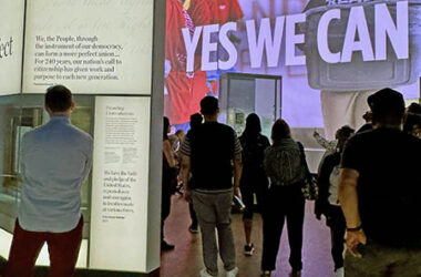 Every exhibit in the museum section of the Center is multi-media and fully handicap accessible. Every video has an inset featuring a sign language interpretation of for the hearing impaired. Other exhibits offer Braille stations. (Karen Torme Olson/H-F Chronicle)