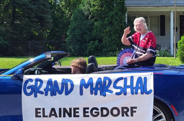 Homewood Historical Society founder and board member Elaine Egdorf serves as grand marshal of the village's 4th of July parade. (Eric Crump/H-F Chronicle)