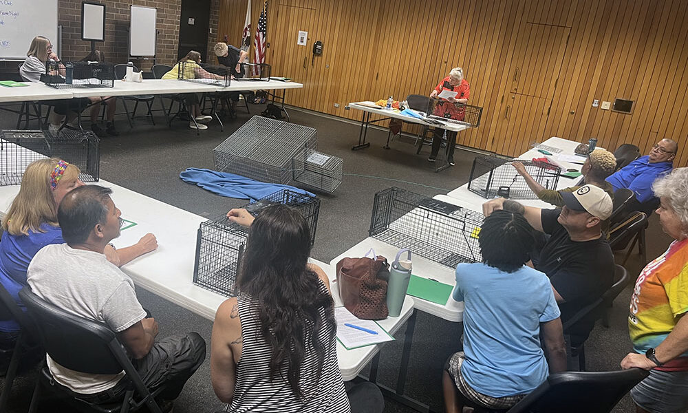 Residents from across the South Suburbs filled Saturday's Triple R Pets workshop to learn more about trap-neuter-return, or TNR, and caring for feral community cats. (Nuha Abdessalam/H-F Chronicle)