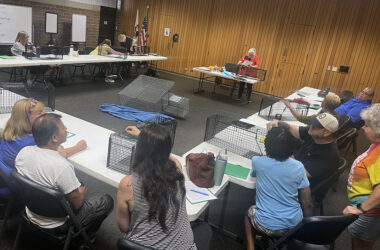 Residents from across the South Suburbs filled Saturday's Triple R Pets workshop to learn more about trap-neuter-return, or TNR, and caring for feral community cats. (Nuha Abdessalam/H-F Chronicle)
