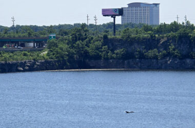 The Thornton Quarry Reservoir, part of the Metropolitan Water Reclamation District's Tunnel and Reservoir Plan, was 94% full when this photo was taken on July 6. (Eric Crump/H-F Chronicle)